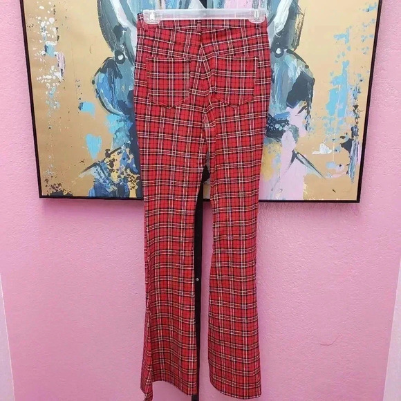Labijou Plaid Bell Bottom Pant - Picture 2 of 5